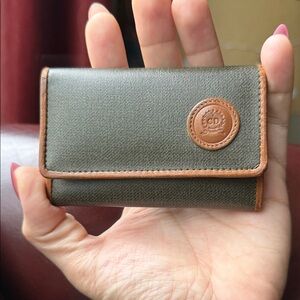 Christian Dior Olive Brown Key Wallet• Gold Hardware VINTAGE